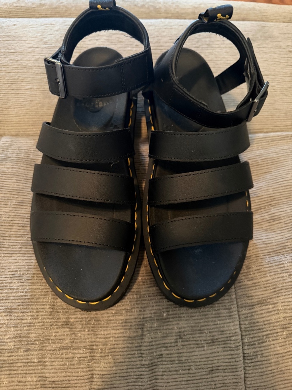 Dr. Martens Blaire Black Strappy Platform Sandals Women's Size 10